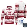 Custom Brand Logo Ugly Xmas Sweater With Reindeer Pattern