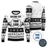 Custom Brand Logo Ugly Xmas Sweater With Reindeer Pattern