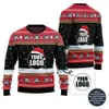 Custom Logo With Santa Hat And Snow Christmas Sweater
