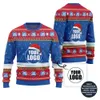 Custom Logo With Santa Hat And Snow Christmas Sweater - variant image 1