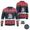 Custom Logo With Santa Hat And Snow Christmas Sweater