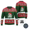 Custom Logo With Santa Hat And Snow Christmas Sweater