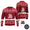 Custom Logo With Santa Hat And Snow Christmas Sweater