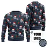 Logo Custom With Mistletoe Pattern Christmas Sweater