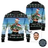 Sparkling Fishing Custom Face Ugly Xmas Sweater