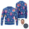 Bold Custom Face Flamingo Ugly Xmas Sweater - variant image 1