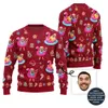 Bold Custom Face Flamingo Ugly Xmas Sweater