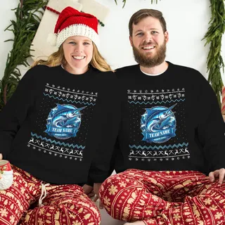 Epic Custom Fishing Team Name Ugly Christmas Sweatshirt