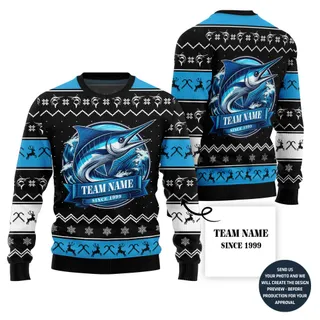 Epic Custom Ugly Christmas Sweater For Fishing Club