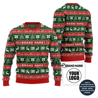 Bold Custom Logo Nurse Ugly Christmas Sweater