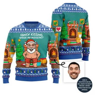 Naughty Mistletoe Customized Ugly Xmas Sweater