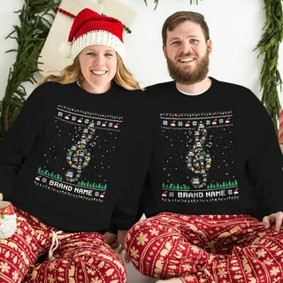 Epic Custom Logo Music Note Ugly Xmas Sweatshirt