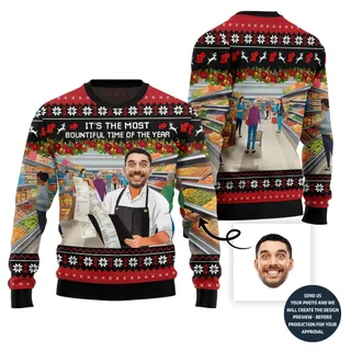 Custom Face Salesperson Ugly Sweater