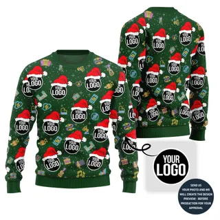 Bold Custom Logo Ugly Xmas Sweater For Music Lover