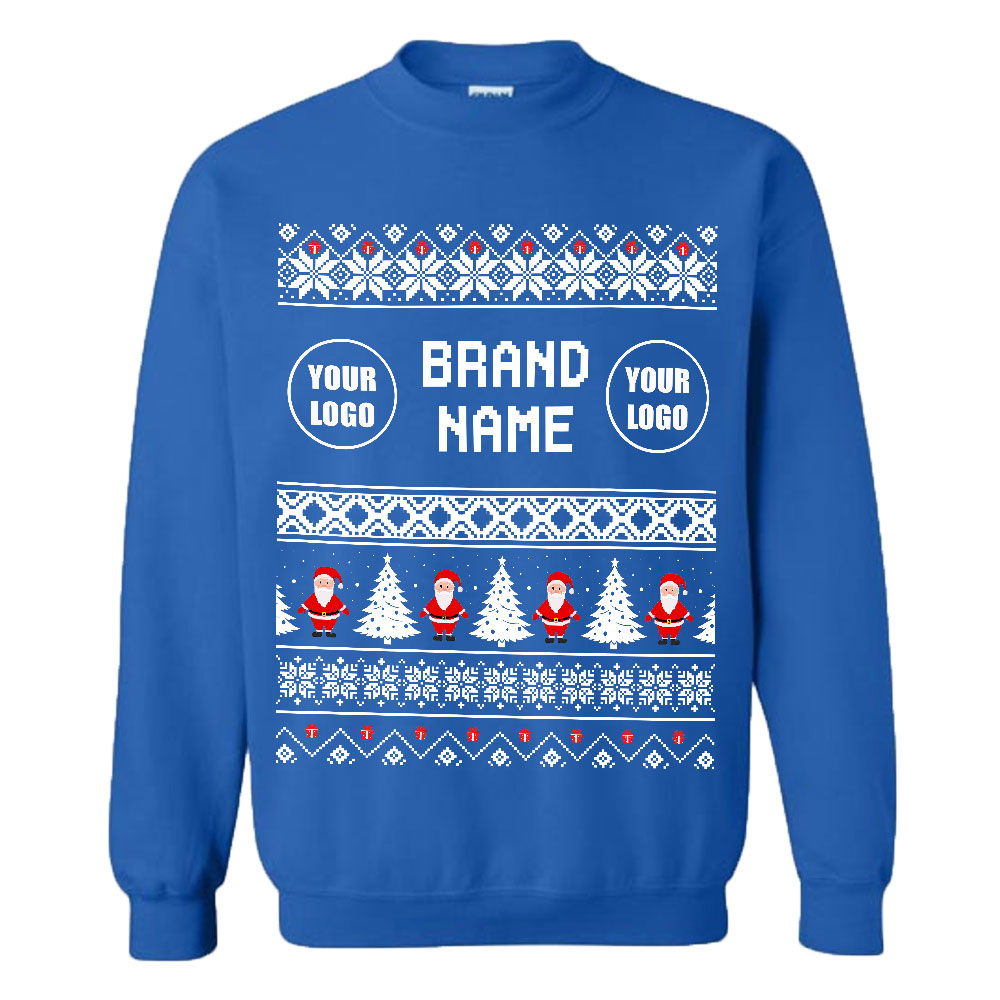Adorable Santa Custom Logo And Name Ugly Christmas Sweatshirt - variant image 1