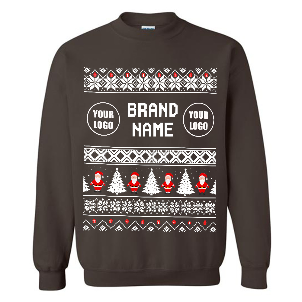 Adorable Santa Custom Logo And Name Ugly Christmas Sweatshirt