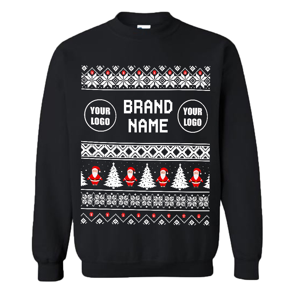 Adorable Santa Custom Logo And Name Ugly Christmas Sweatshirt