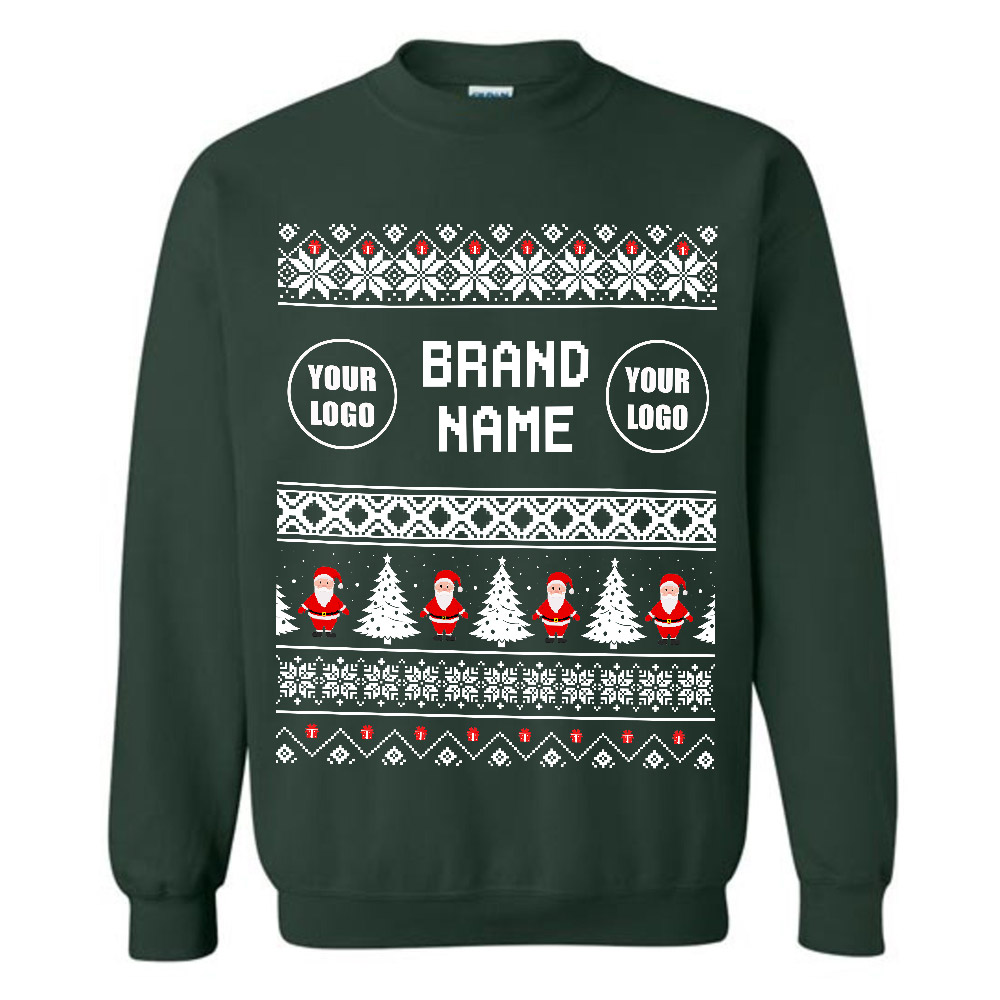 Adorable Santa Custom Logo And Name Ugly Christmas Sweatshirt