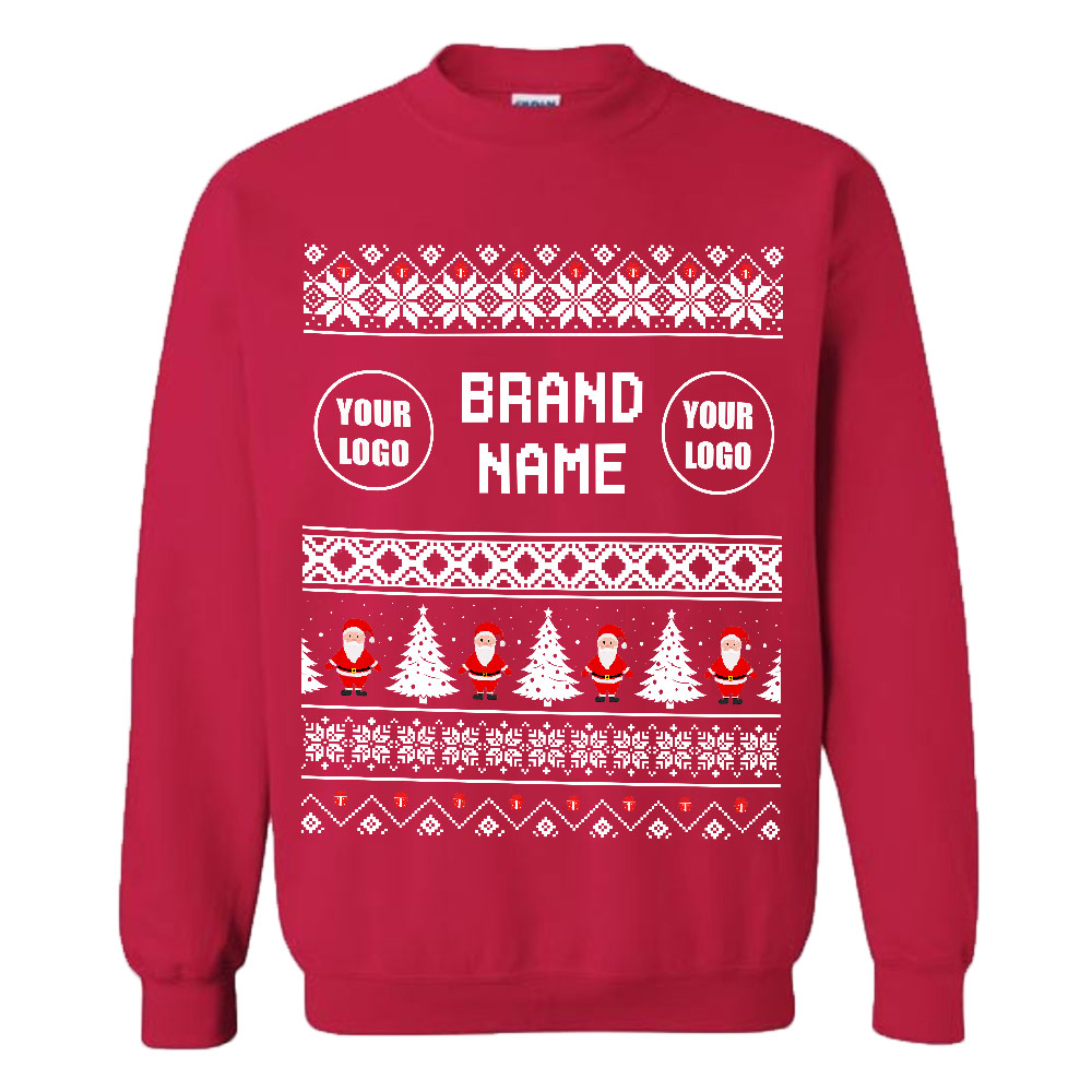 Adorable Santa Custom Logo And Name Ugly Christmas Sweatshirt