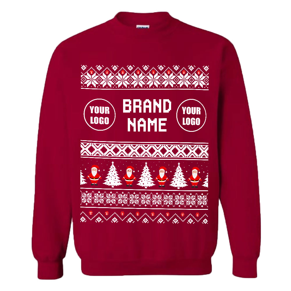 Adorable Santa Custom Logo And Name Ugly Christmas Sweatshirt