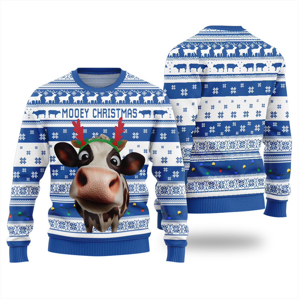 Mooey Christmas Cow Ugly Sweater - variant image 1