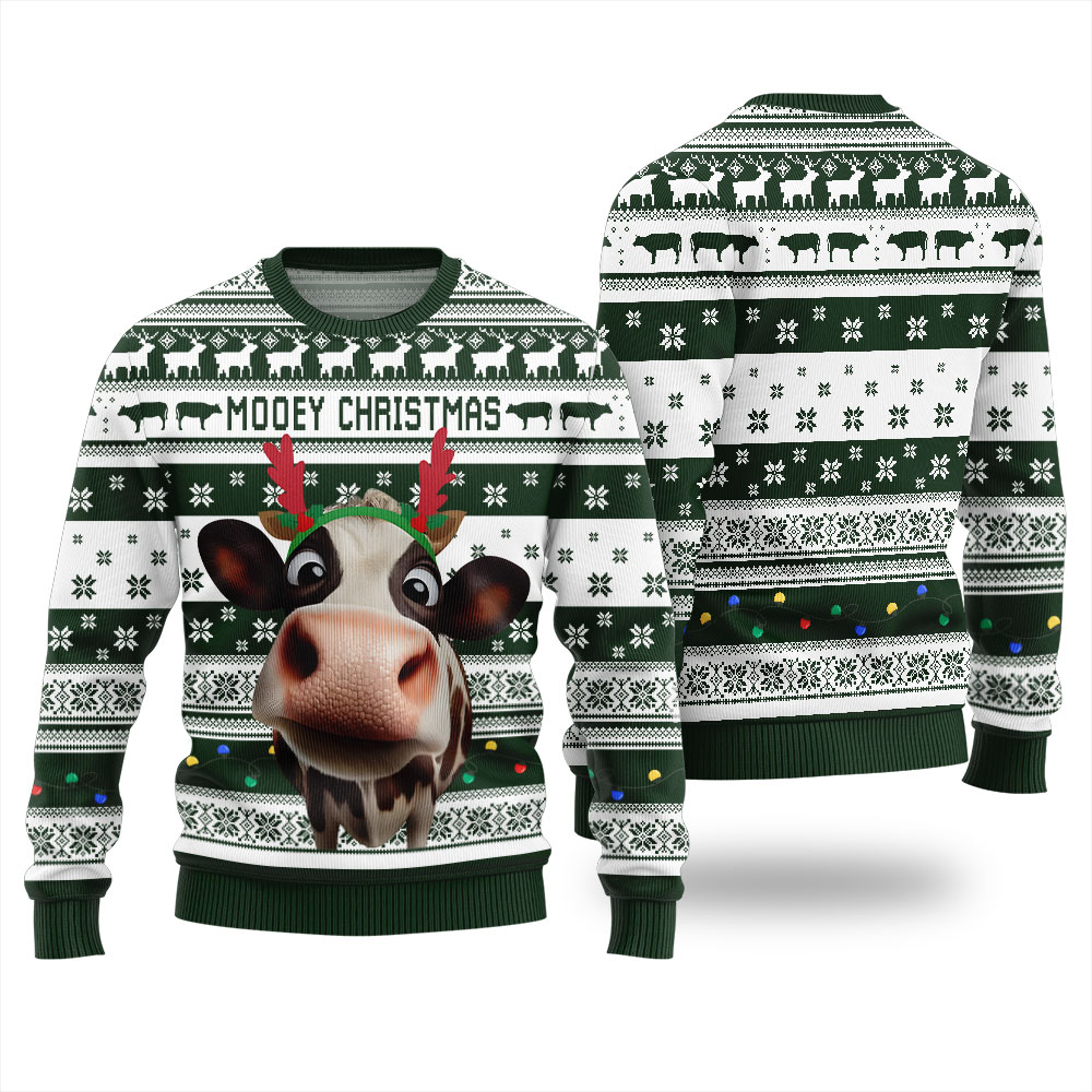 Mooey Christmas Cow Ugly Sweater