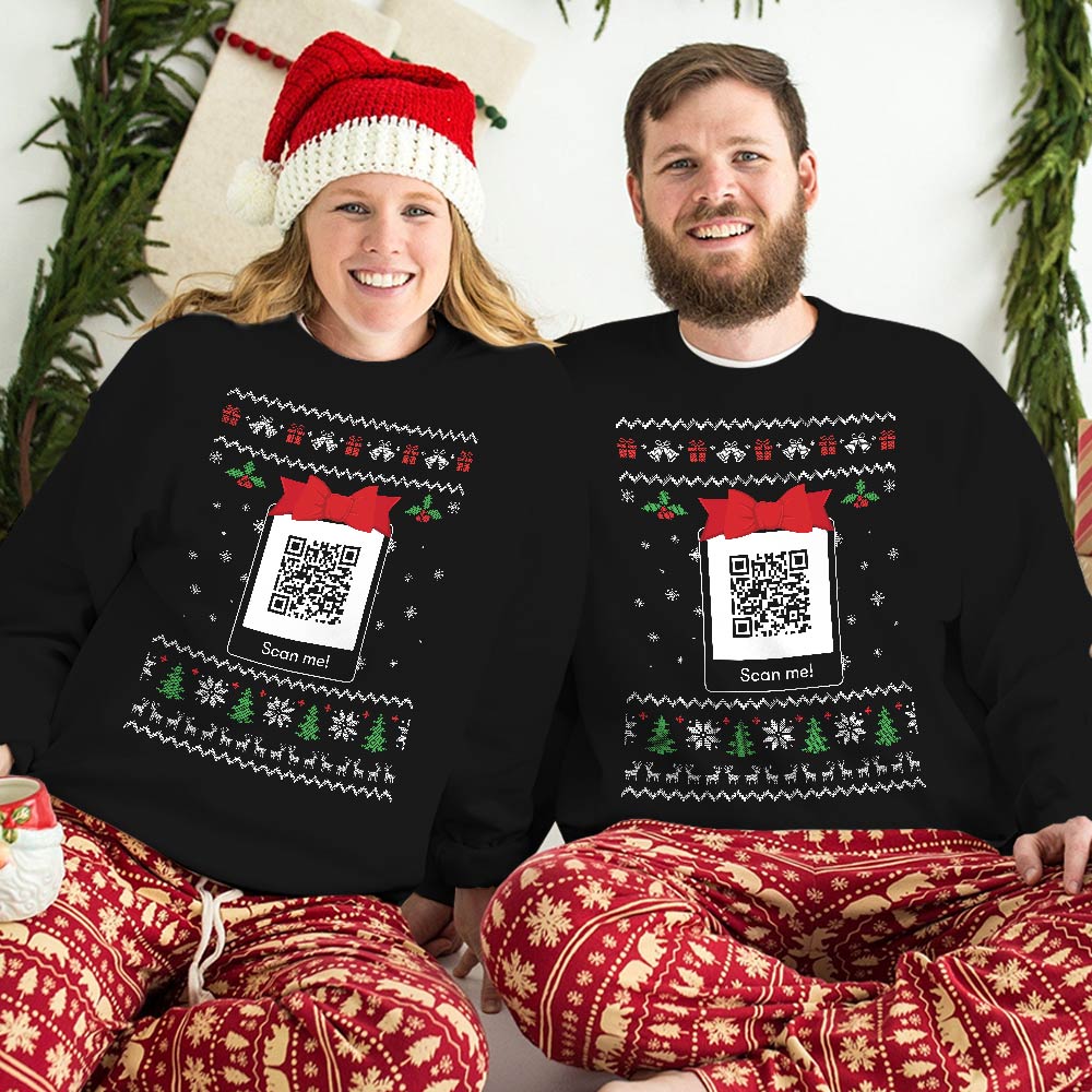 Personalized QR Code Funny Xmas Sweatshirt