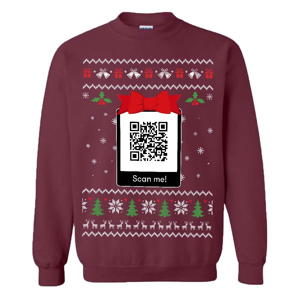 Personalized QR Code Funny Xmas Sweatshirt
