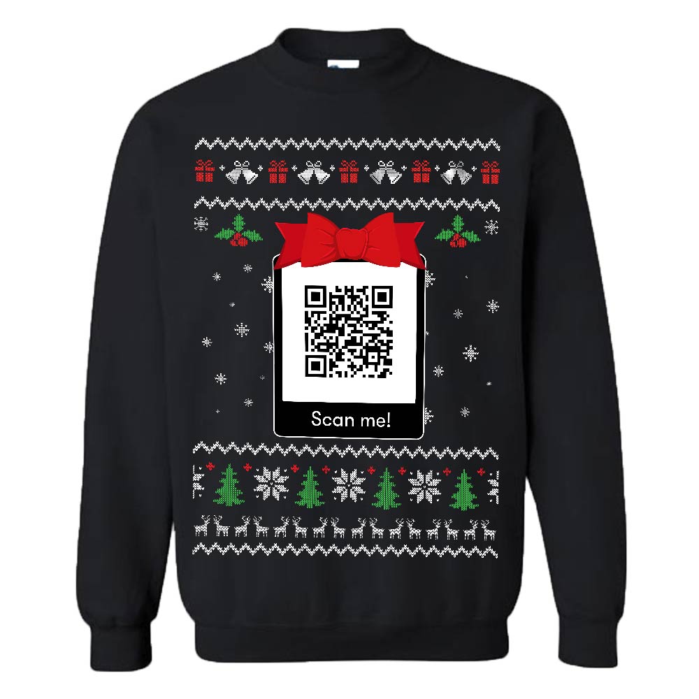 Personalized QR Code Funny Xmas Sweatshirt