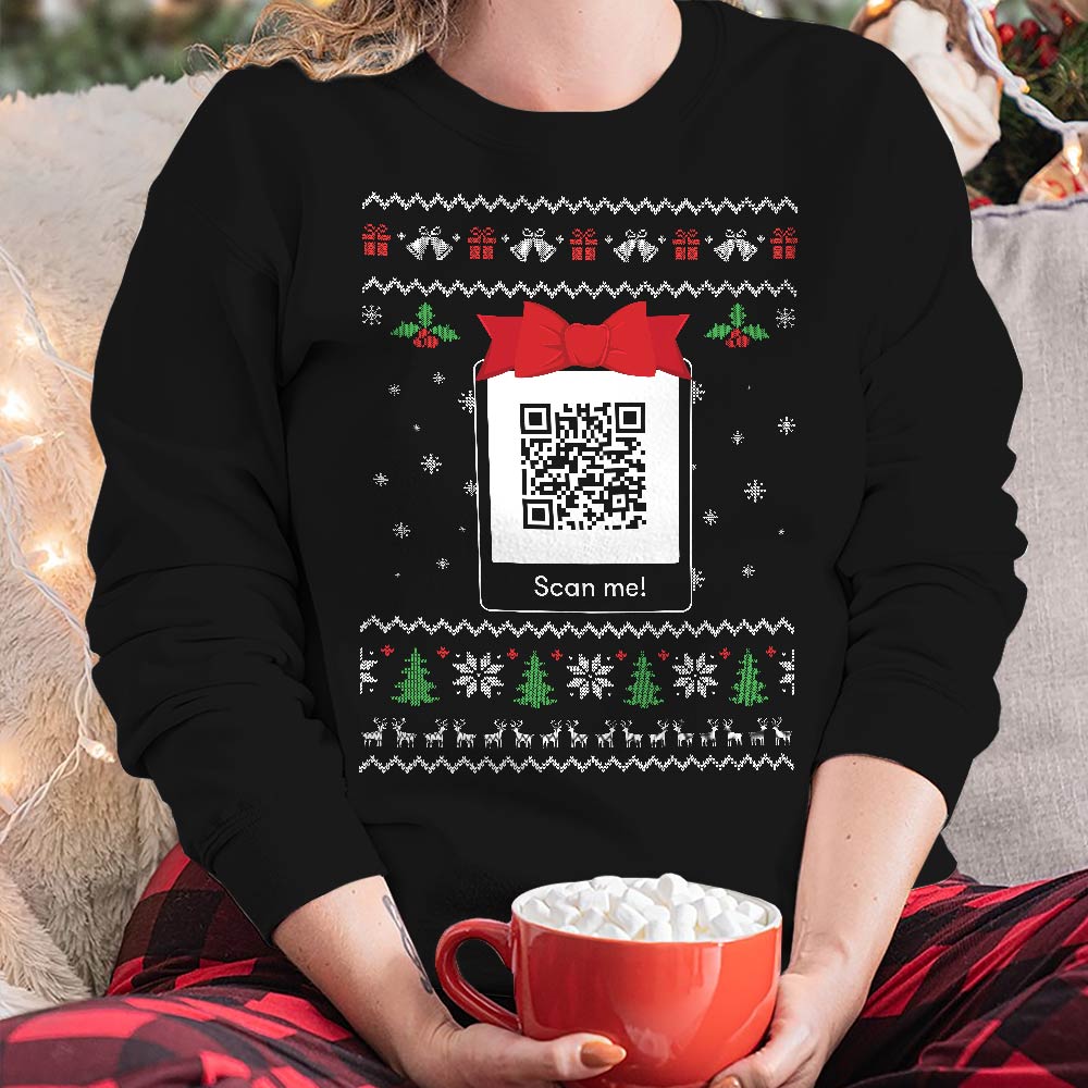Personalized QR Code Funny Xmas Sweatshirt
