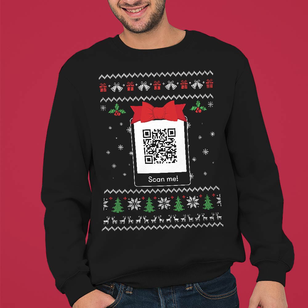 Personalized QR Code Funny Xmas Sweatshirt