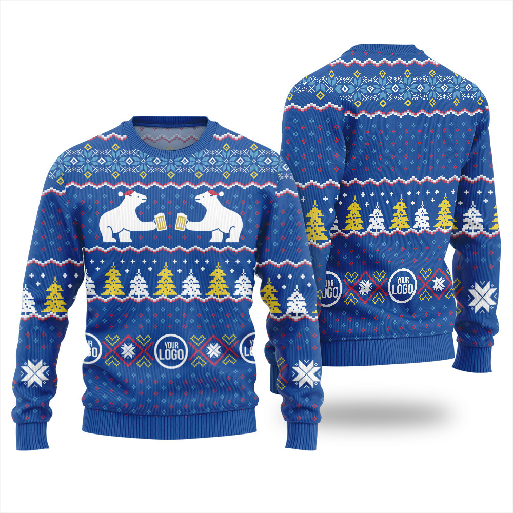 Personalized Logo Beer Theme For Company Christmas Sweater - variant image 1