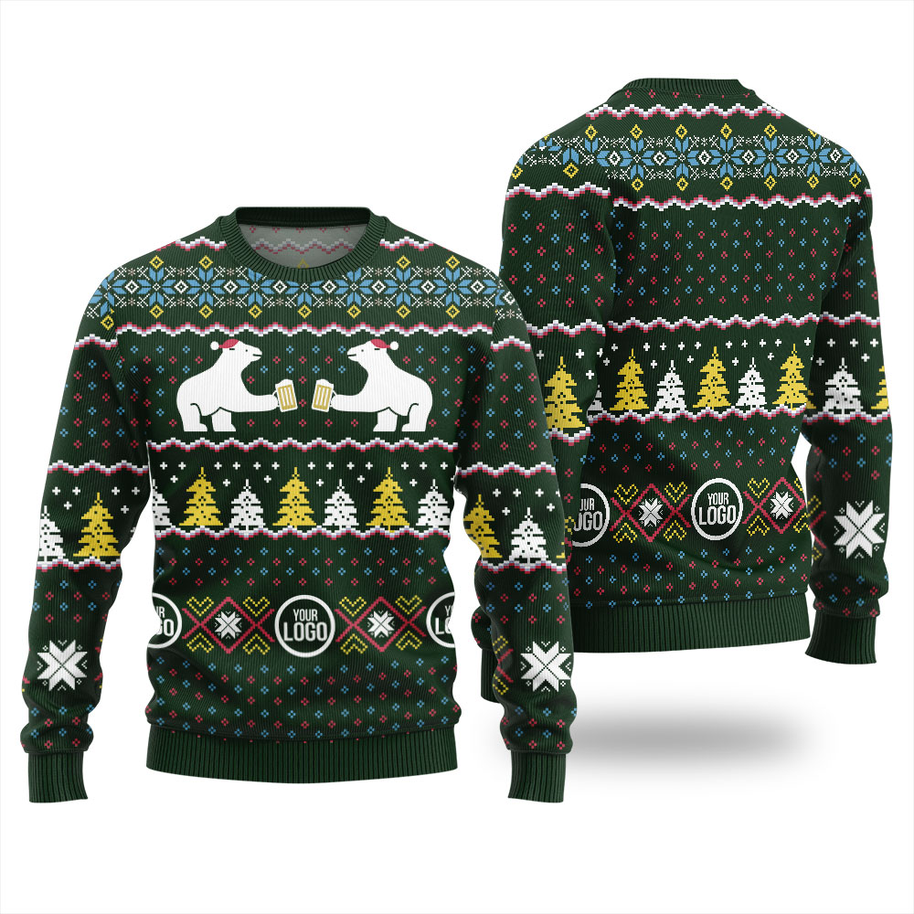 Personalized Logo Beer Theme For Company Christmas Sweater