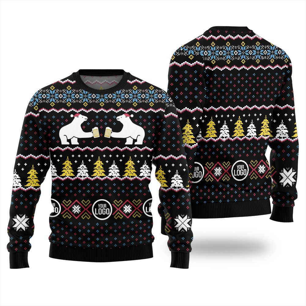 Personalized Logo Beer Theme For Company Christmas Sweater