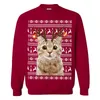 Personalized Reindeer Cat Ugly Christmas Sweater
