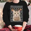 Personalized Reindeer Cat Ugly Christmas Sweater