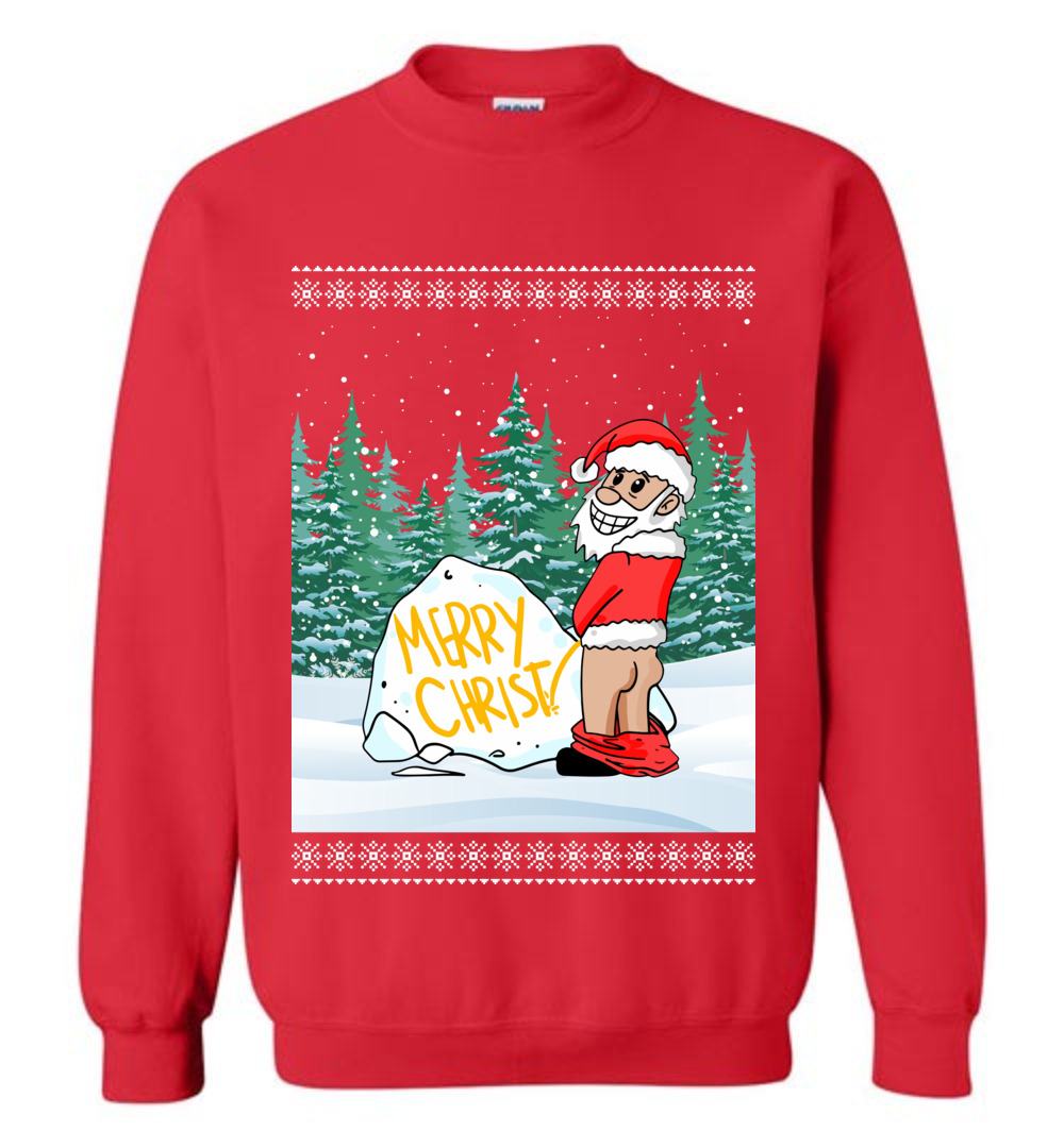 Naughty Santa Merry Xmas Ugly Sweater For Women