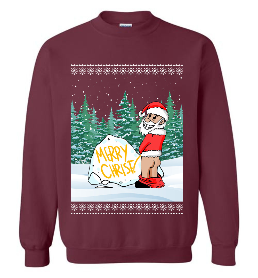 Naughty Santa Merry Xmas Ugly Sweater For Women