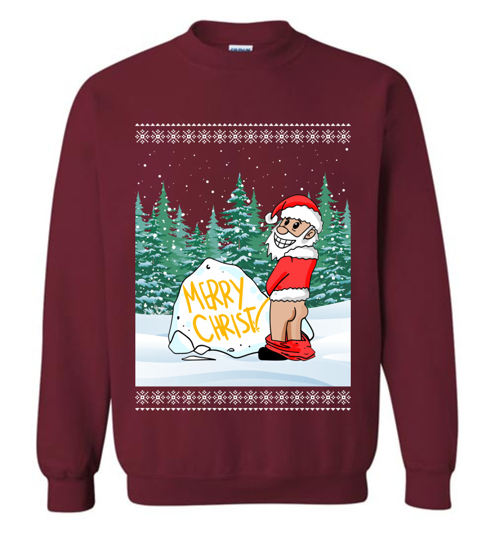Naughty Santa Merry Xmas Ugly Sweater For Women