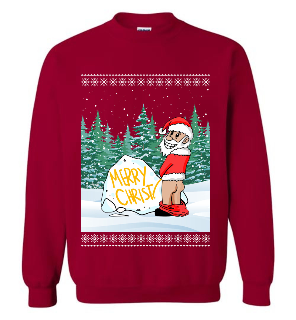 Naughty Santa Merry Xmas Ugly Sweater For Women