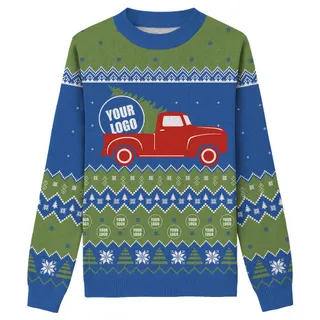 Custom Knit Ugly Sweater With Company Logo For Men