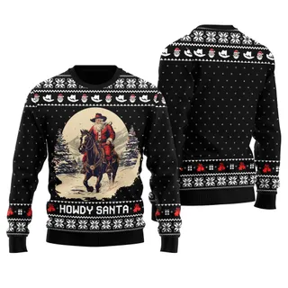 Howdy Santa Cowboy Christmas Sweater Men And Women
