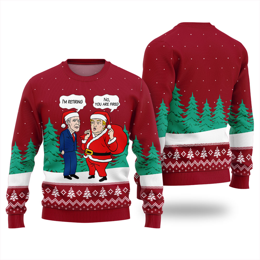 You're Fired Joe Biden Donald Trump Ugly Christmas Sweater