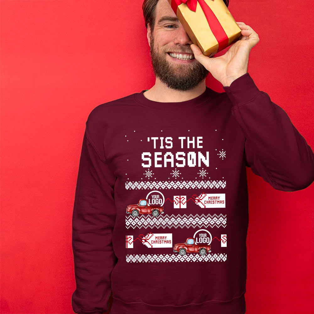 Tis The Season Custom Logo Ugly Sweater Mens