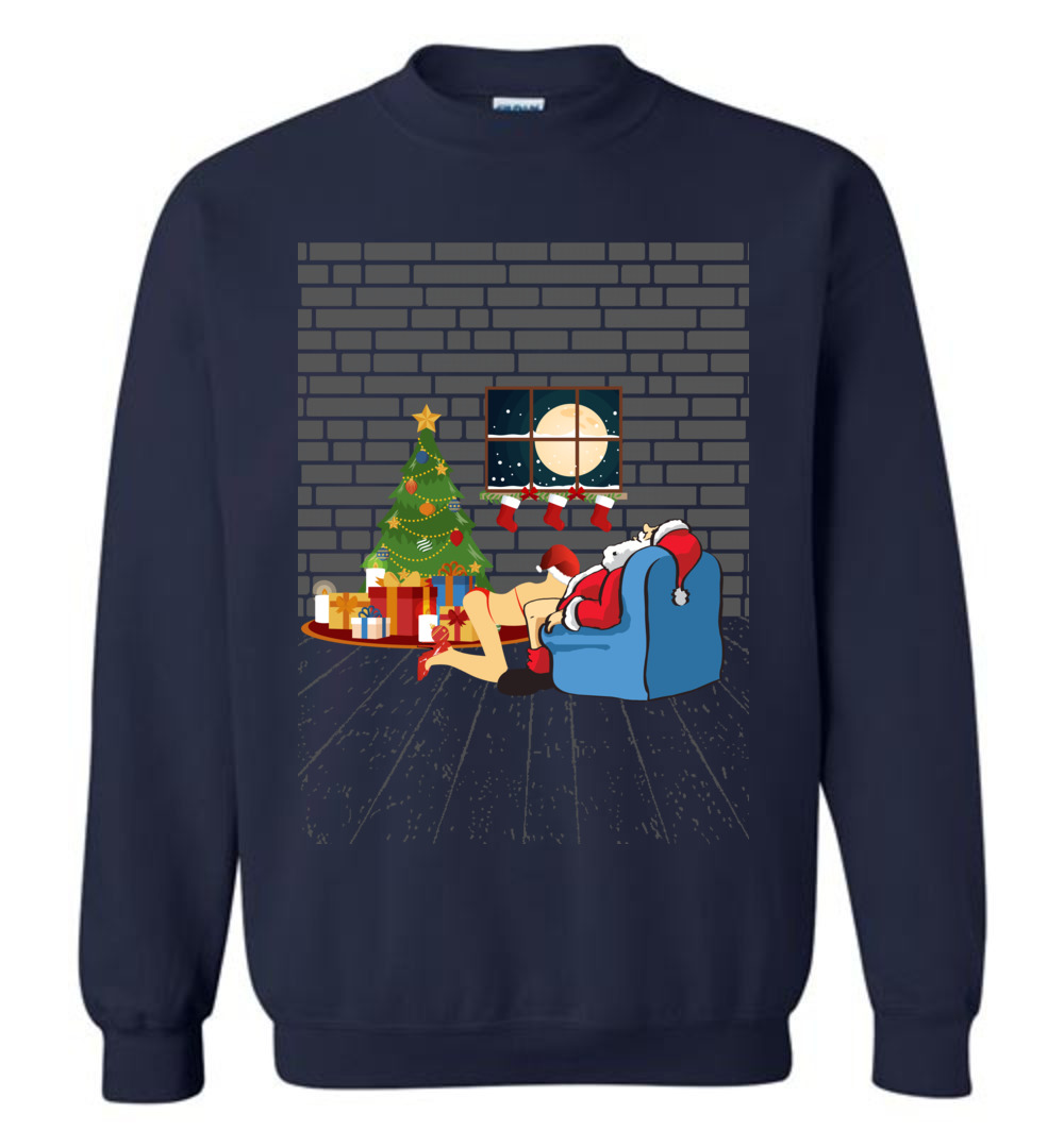 Naughty Santa With Bad Girl Ugly Christmas SWeater