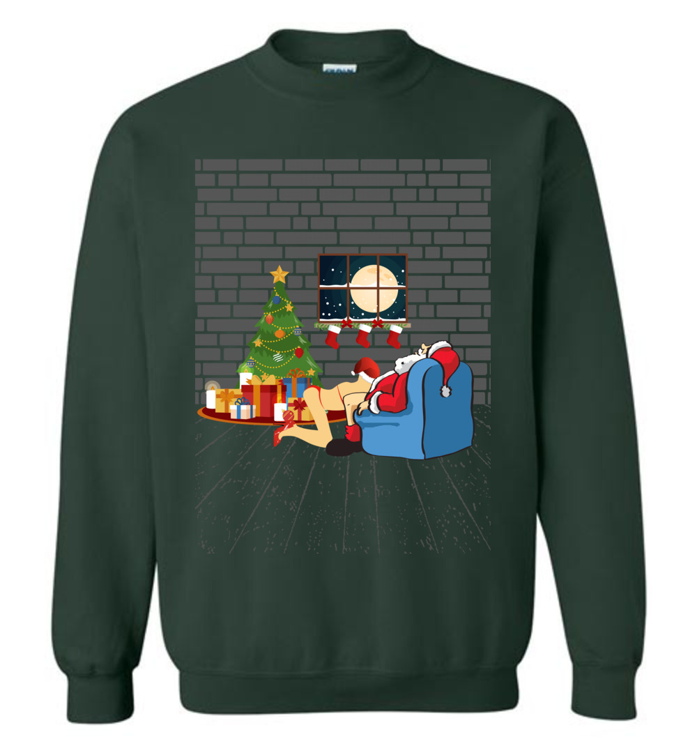 Naughty Santa With Bad Girl Ugly Christmas SWeater