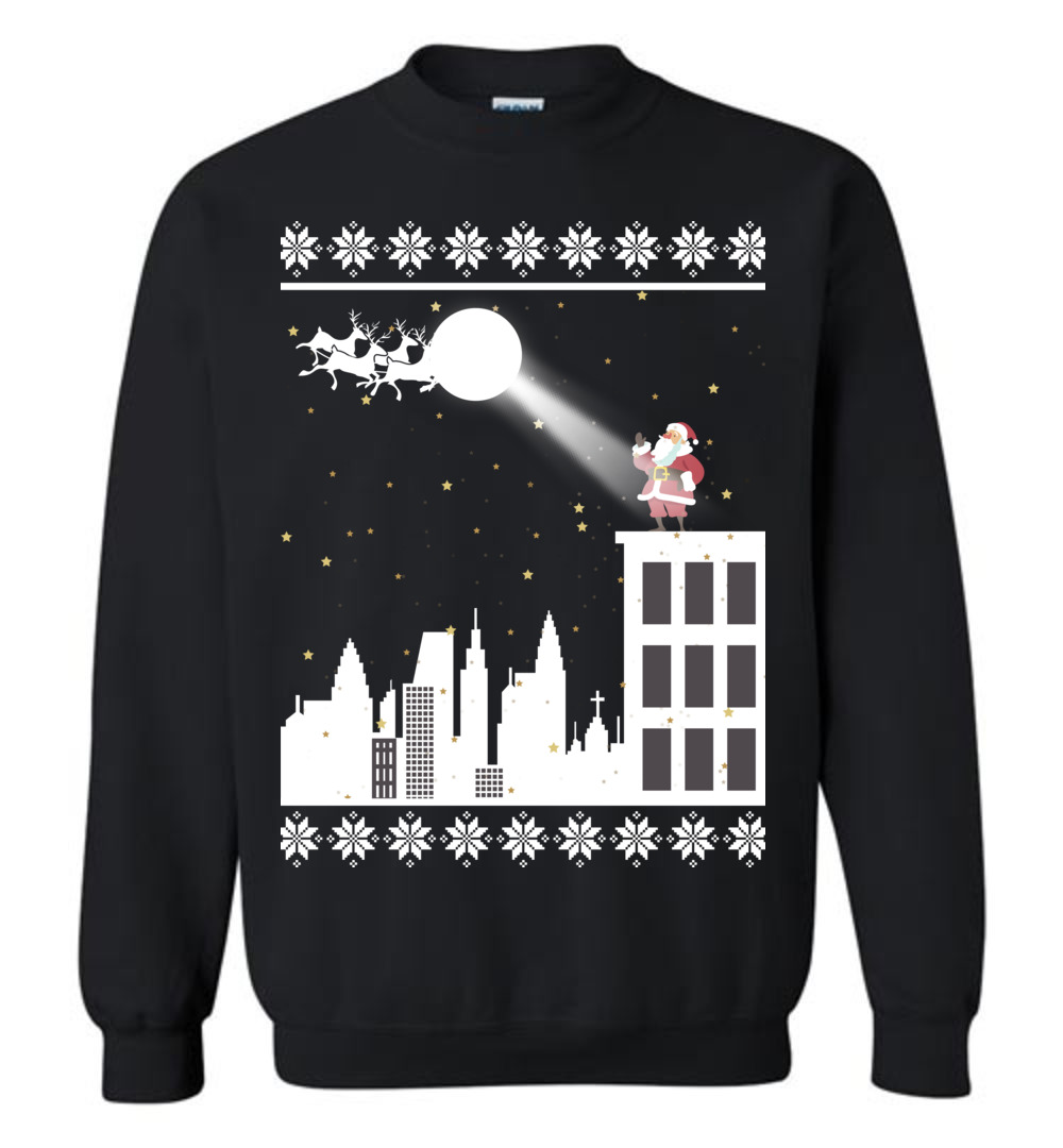 Santa On The Rooftop Women's Ugly Christmas Sweater