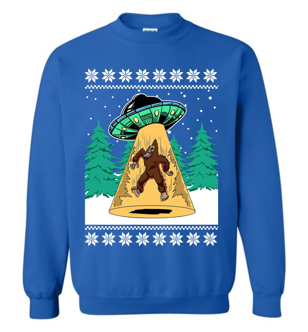 Bigfoot UFO Ugly Christmas Sweater For Unisex - variant image 1