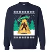 Bigfoot UFO Ugly Christmas Sweater For Unisex