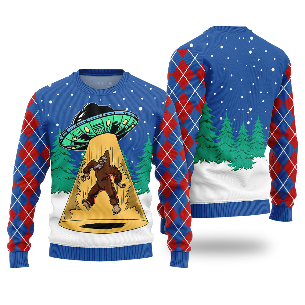 Sasquatch UFO Ugly Christmas Sweater For Women - variant image 1